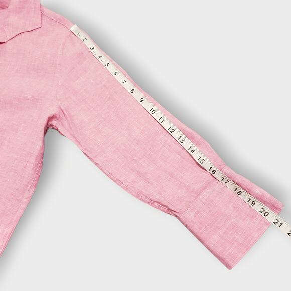 Brooks Brothers Womens 100% Irish Linen Button Up Blouse Top Pink Sz 12 Casual - Picture 10 of 12